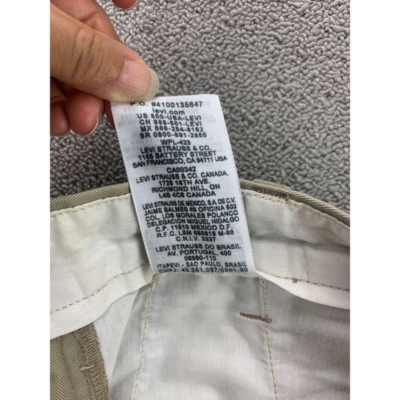 Levis Sta Prest-Pants Men 31x30 Khaki Cotton Work Wear Zip Fly Office Casual - Picture 10 of 11